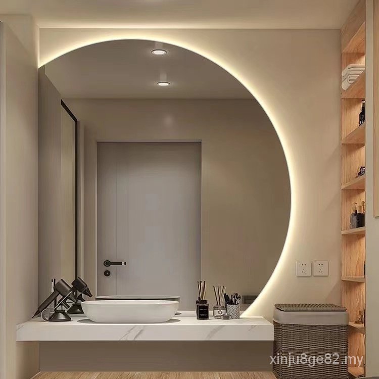 Nordic Light Luxury Smart Bathroom Mirror WallMounted Dressing Table