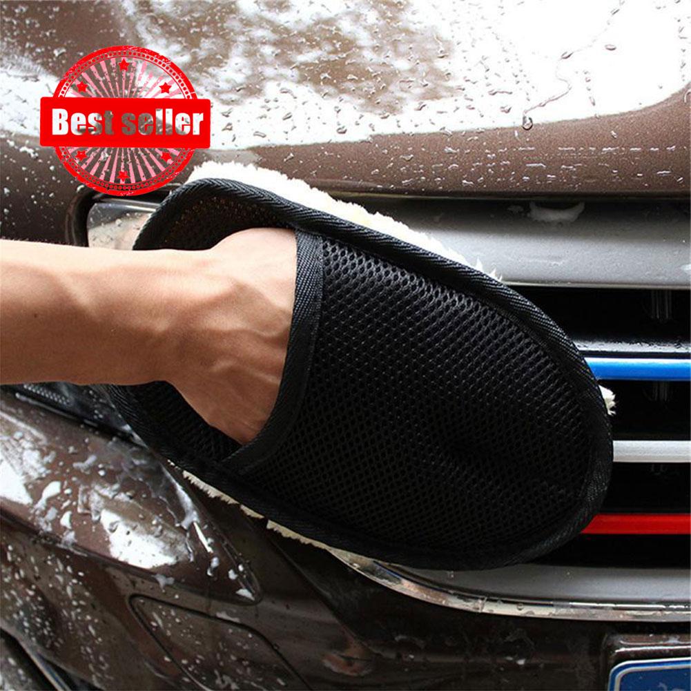 Car Wash Mitt Wool Car Wash Gloves Soft Hand Glove Mitt Vehicle Washing