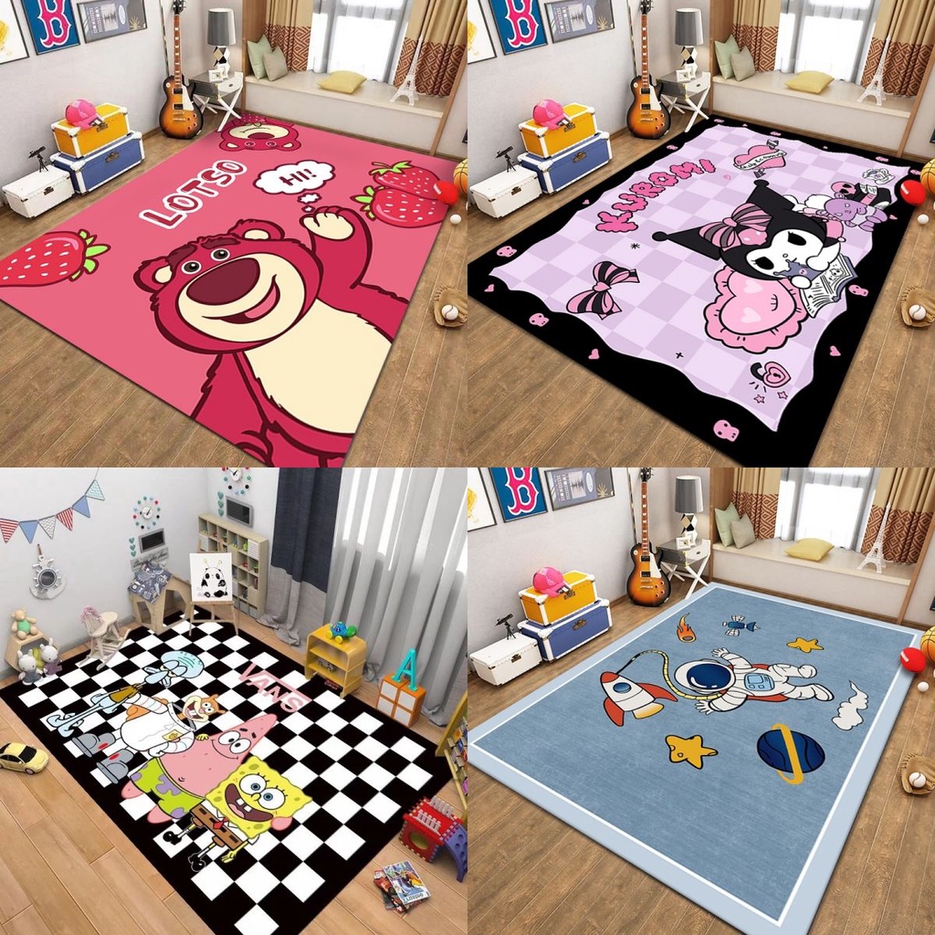 Carpet Bedroom Living Room Cute Full Bedside Blanket Children Cartoon ...