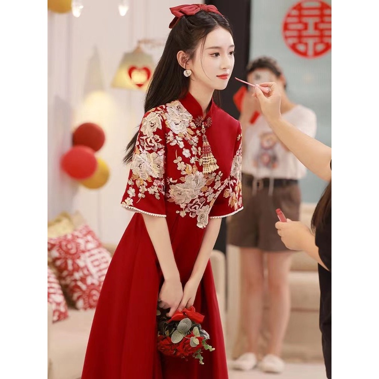 Red 2024 dress shopee