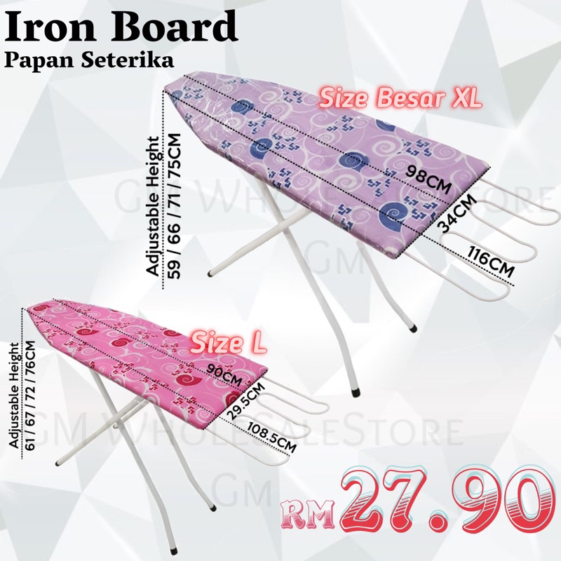 Iron Board / Papan Seterika 🔥SAIZ BESAR XL🔥 READYSTOCK Shopee Malaysia