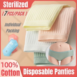 7PCS Women Disposable Underwear Cotton Travel Sterilized Panties