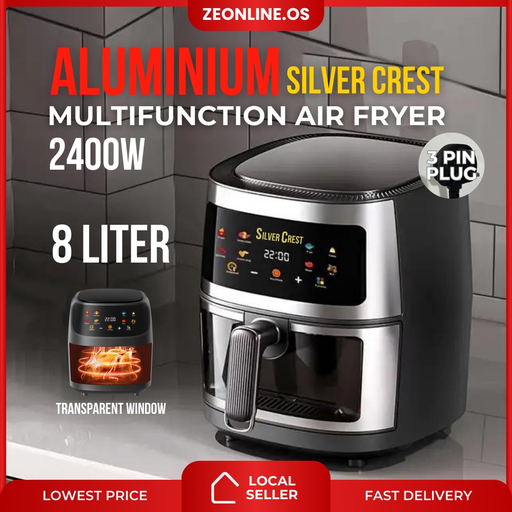 SILVER CREST 8 Liter Multifunction Visible Glass Window Air Fryer