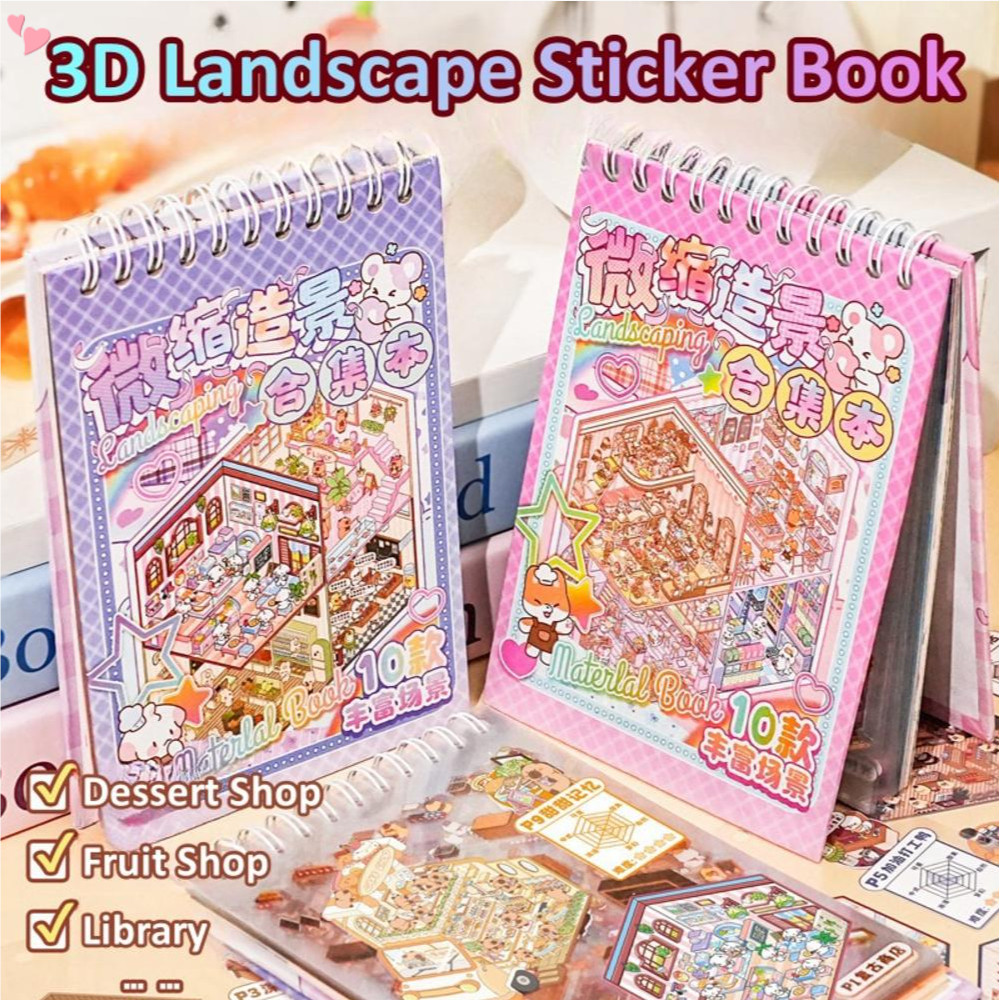 50 Sets Sticker Therapy Scenes Collection Book For Adults Stress