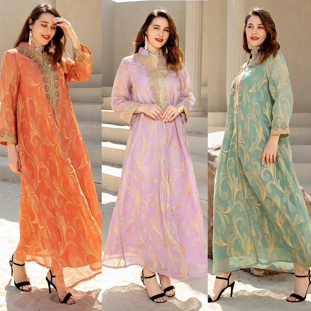 [Same day shipping]Muslim 2024 Women LongSleeved abaya Large Swing
