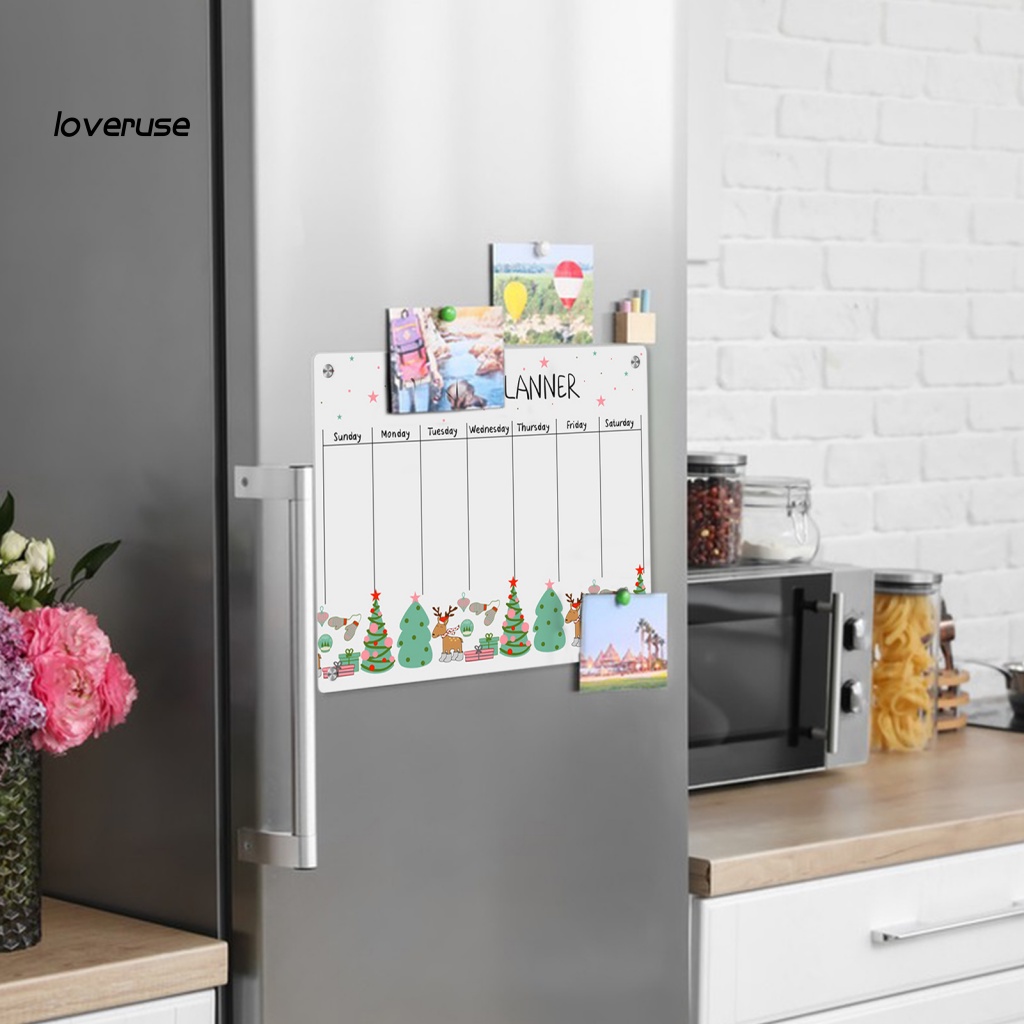 loveruse Whiteboard for Fridge Grocery List Whiteboard Colorful Weekly Planner