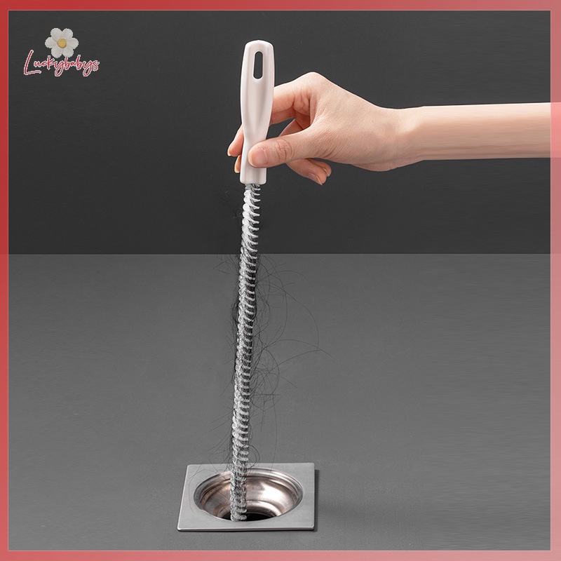 Luckybabys> Pipe Dredging Brush Bathroom Hair Sewer Sink Cleaning Brush ...