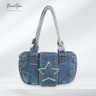 Pink Star Metal Chain Baguette Bag Women's Trend Fashion Chic Design Y2k  Shoulder Bag Japanese Harajuku Style Denim New Handbag - AliExpress