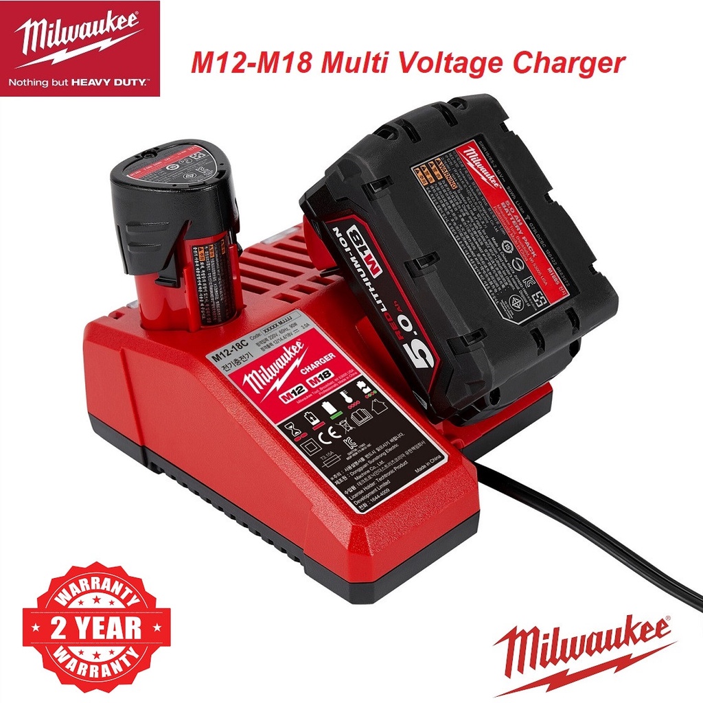 Original MILWAUKEE M1218C Multi Voltage Battery Charger M12 M18 Fuel