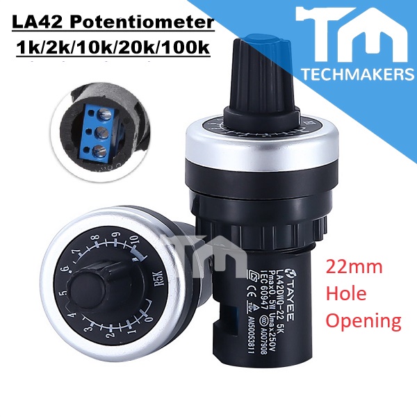 Inverter Speed control potentiometer LA42DWQ-22 LA42 Potentiometer Resistance 1K 2K 5K 10K Techmakers