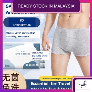 Mega Sale》Disposable Underwear Travel cotton men Individually Packaged  Seluar Dalam Pakai Buang Lelaki 一次性内裤纯棉/免洗内裤／