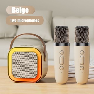 K6 Wireless Microphone Karaoke Double Horn Bluetooth Handheld Portable  Speaker Home KTV Player Echo-type Sound Adjustment Live