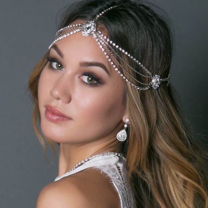 Head chain Arabian jewelry women necklace headwear jewelry head chain  forehead accessories hair accessories hair chain belly dance performance  Diamond Head chain