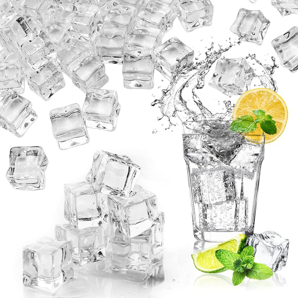 10/20Pcs Fake Ice Clear Artifical Ice Cubes Acrylic Ice Cubes for ...