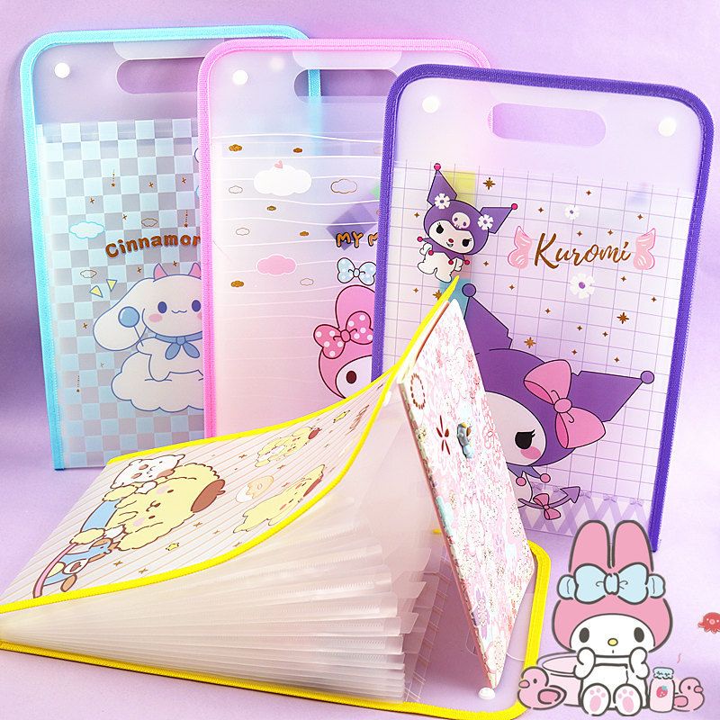 Kuromi Sanrio Expanding File Folder Test Paper Organizer 12 Pockets A4 ...