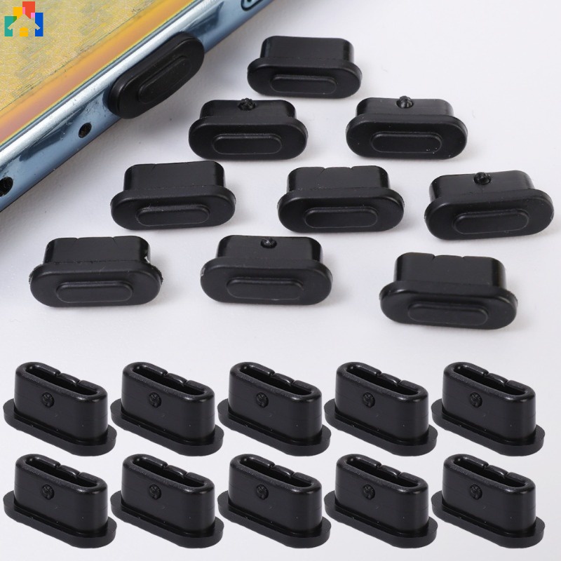 1/10Pcs Mini Upgraded Black Type C Charging Port Dust Plugs Universal ...