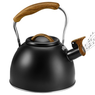 Stove Top Whistling Kettle, Stainless Steel Tea Kettle Teapot With Wood  Pattern Folding Handle For Gas Stove Induction, 3l