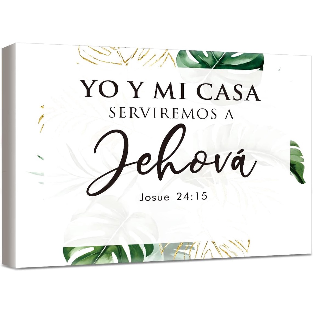 Bible Verse Yo Y Mi Casa Serviremos a Jehova Canvas Poster Josue 23:15 ...