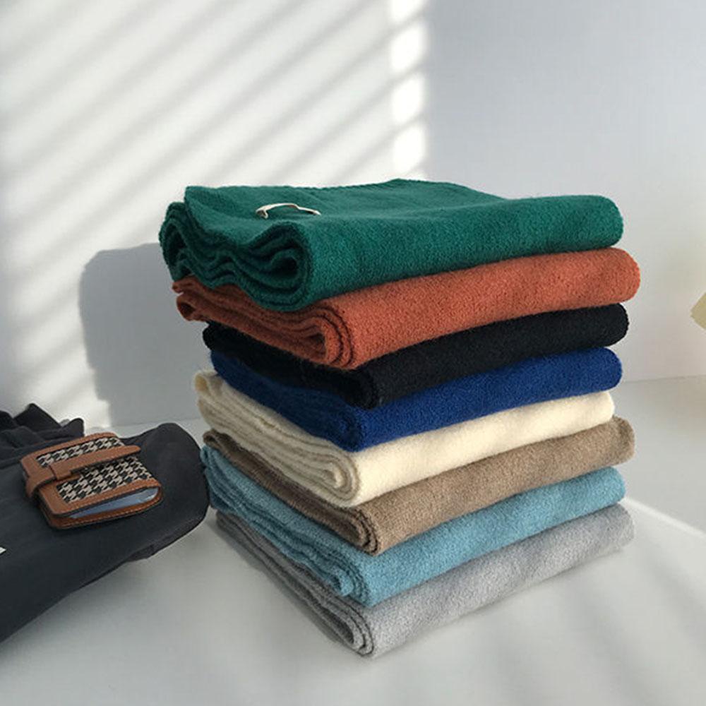 Solid Color Knitted Scarf for Women Men Winter Warm Couple Scarves ...