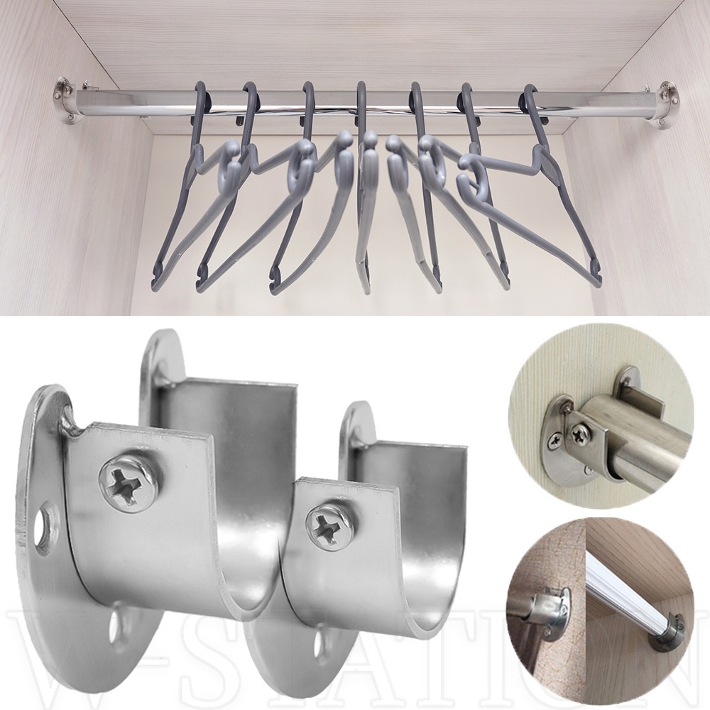 Thickened Stainless Steel Clothes Tube Base Wardrobe Clothes Rail