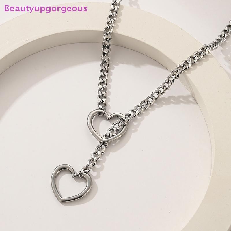 Wellotus Women's Sparkly Heart Statement Necklace - Chunky Rhinestone Punk Rock Chain Jewelry - View #8