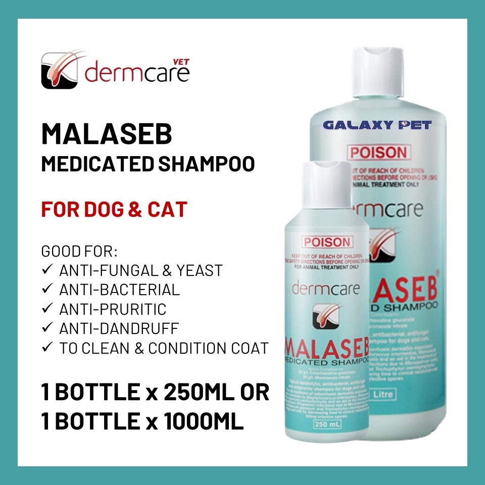 MALASEB Medicated Shampoo for Dogs & Cats 250ML/ 1L bottle (100