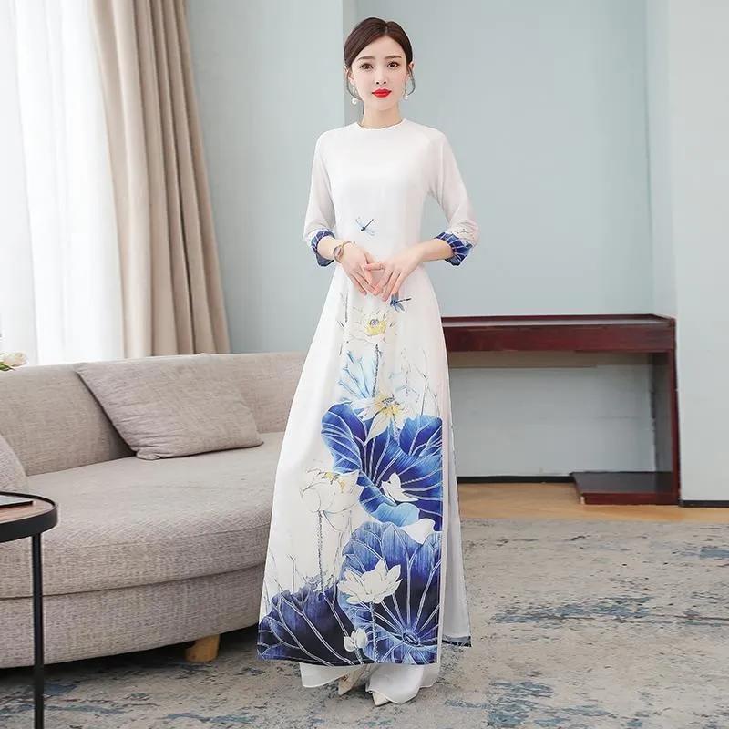 Woman Chinese-style Clothes Ancient Ao Dai Vietnam Dress Festival ...