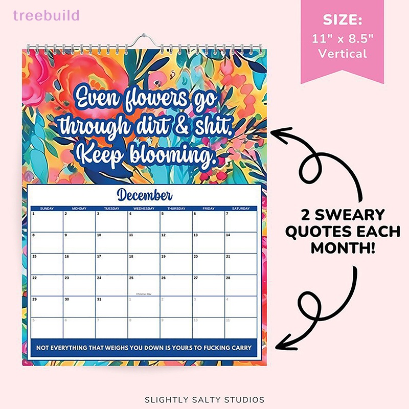 [treebuild] 1PC Mental Health Desk Calendar Swear Word Planner 2024