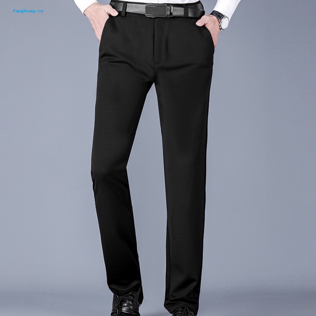 fanghuay Men Casual Trousers Regular Fit Men Trousers Stylish Men's
