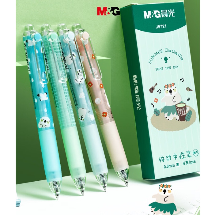 4Pcs Business Gel Pens Kawaii Stationery Ballpoint Pen Ballpen