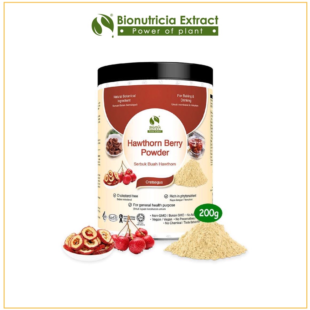 (Halal) Hawthorn Berry Extract Powder 200g Natural Ingredient, Prevent