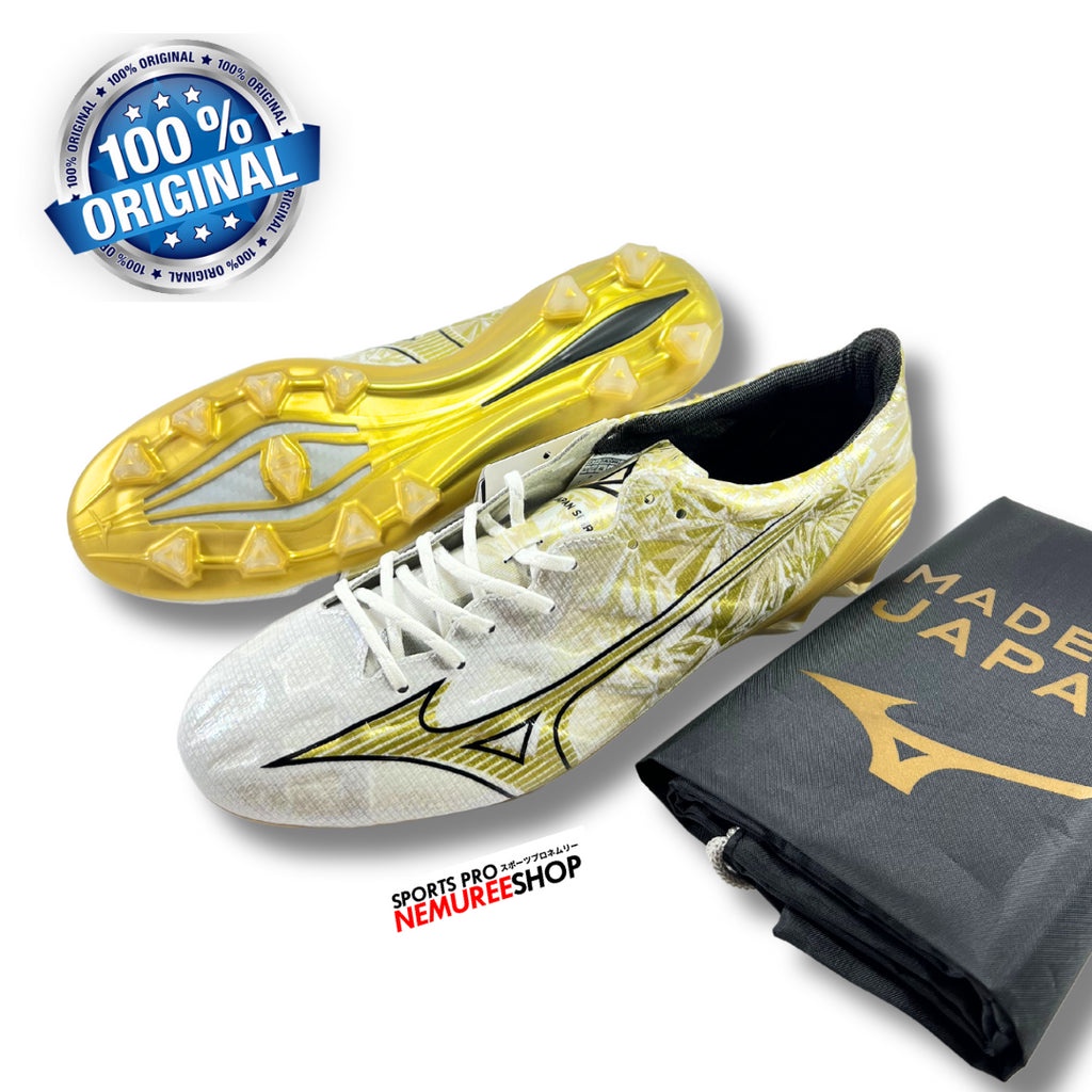 MIZUNO Football Shoes ALPHA JAPAN (WHITE/GOLD) Shopee Malaysia