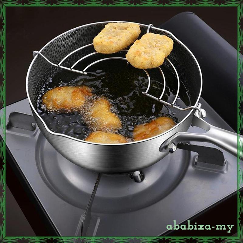[AbabixaMY] Japanese Tempura Fryer, Deep Fryer Pot with Oil Drainer