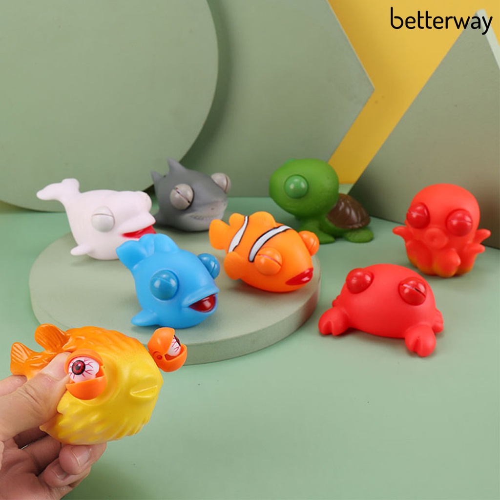 Betterway Squeezing Animal Toy Lovely Fish Turtle Crab Shark Dolphin Whale PVC Relieve Boredom