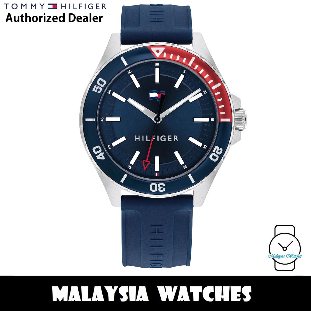 (100% Original) Tommy Hilfiger 1792009 Quartz Blue-Tone Dial Stainless ...