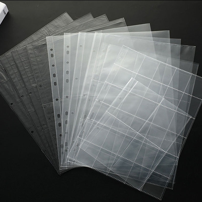 SINGOMON 50 Sheets Clear Trading Card Album Pages Game Card Holder