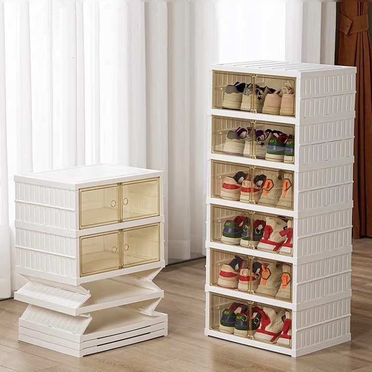 Foldable Shoe Organizer Shoe Folding Shoe Rack Storage Box Shopee Malaysia