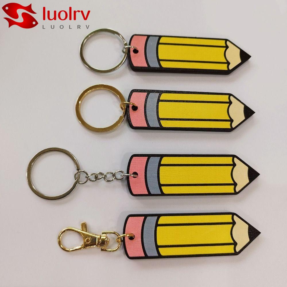 LUOLRV Keyring Holder, Double Sided Wooden Keychain, Portable Graduation Rainbow DIY Phone