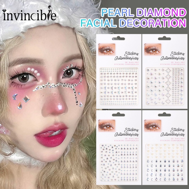 Colorful Silver Rhinestone Face Sticker/ Love Star Drill Jewelry ...