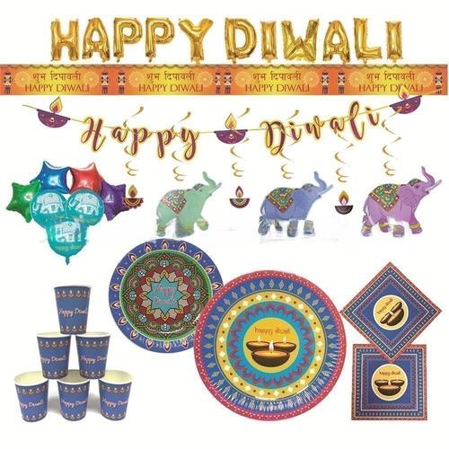 Happy Deepavali Party Decorations Diwali Theme Disposable Tablewares