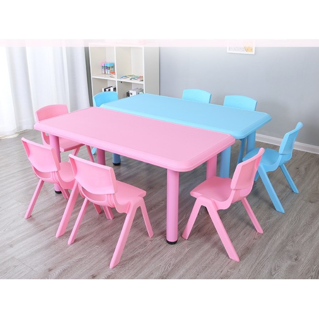 Kindergarten Rectangular Kid Study Table with Adjustable Table Height 1 ...