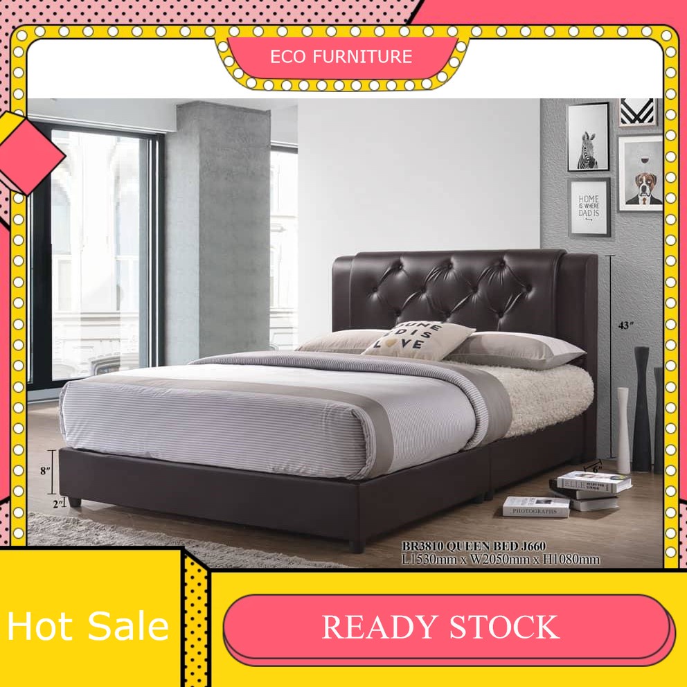 Katil Kulit PVC Coklat Divan Katil Queen | Shopee Malaysia
