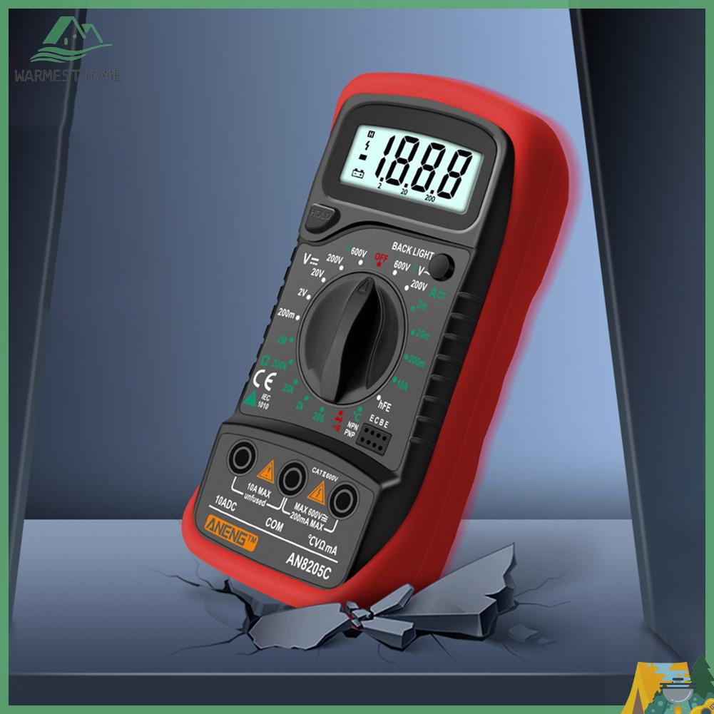 Warm Aneng An8205c Digital Multimeter 1999 Counts Acdc Ammeter Volt Ohm Tester Meter 