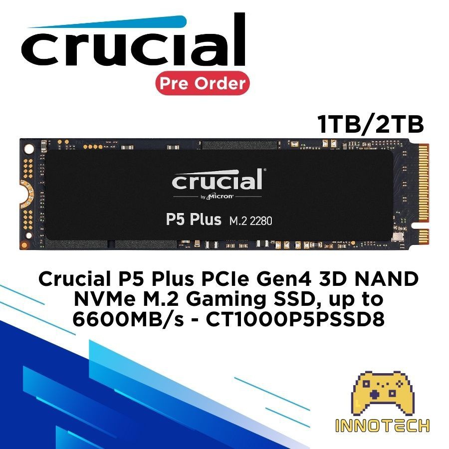 Crucial P5 Plus 1TB PCIe M.2 2280SS Gaming SSD, CT1000P5PSSD8