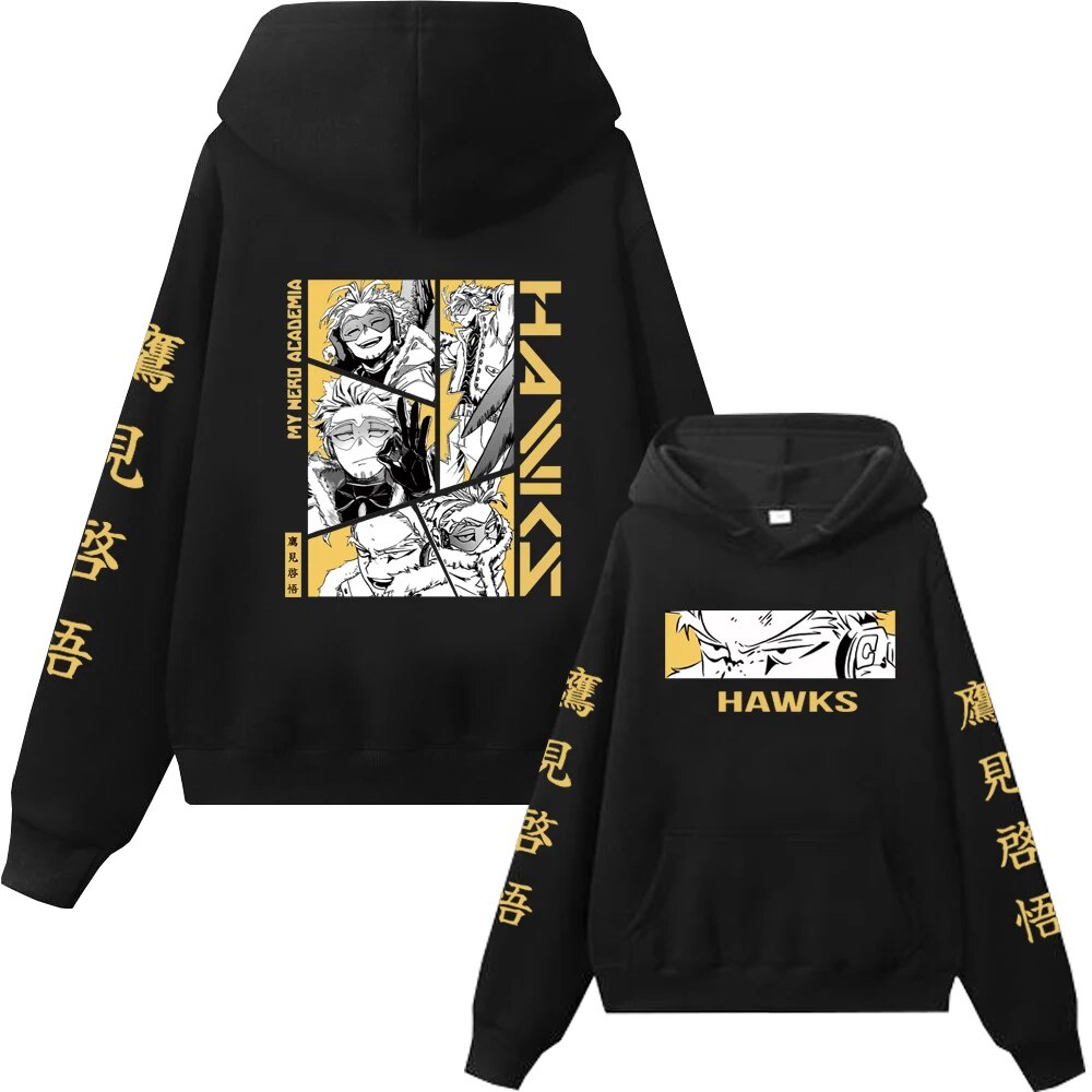 2022 Hot Anime My Hero Academia Hawks Hoodie Harajuku Man Streetwear Shopee Malaysia