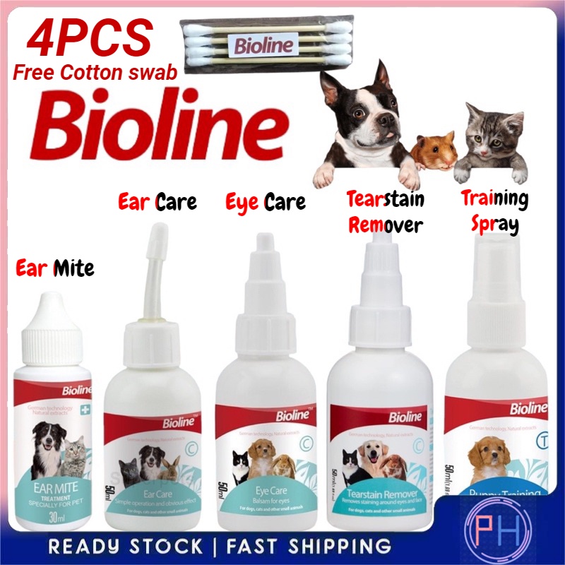 Bioline 50ML Tear Stain/Eye Care /Ear Care/Ear Mites(30ml) for Dogs and