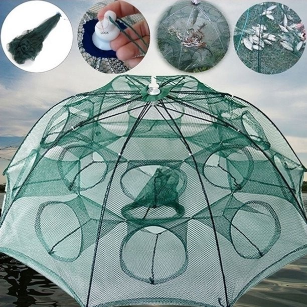12-hole Automatic Umbrella Shrimp Fish Net Trap