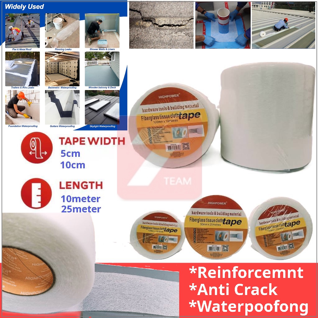 Fiberglass Tissue Mat / Kain Fiber Non-Woven Tissue Waterproof Tape ...