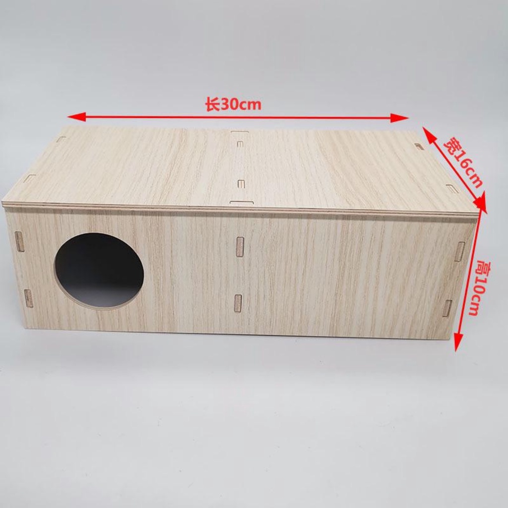 Picture of 🐹Hamster wooden toy accessories cage design wooden tunnel shelter ...