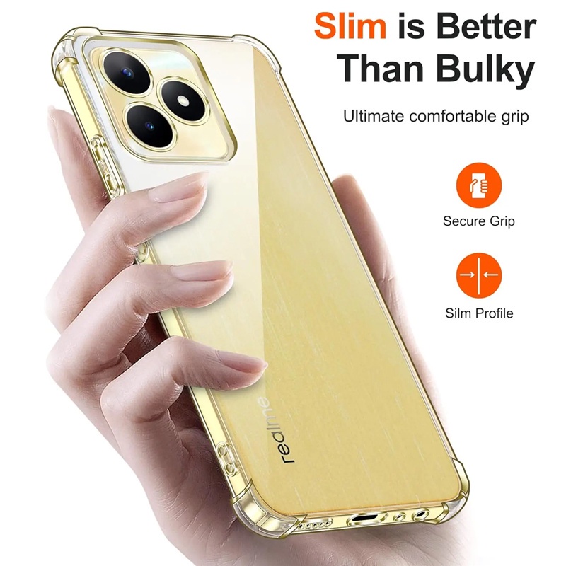 For Realme C53 RMX3760 Slim Crystal Clear Soft Silicone Jelly Case with ...